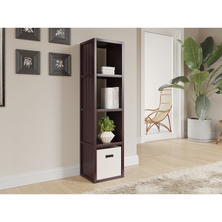 John Louis Home Solid Wood 4 Tall Cube Organizer Espresso JLH-4CT-E